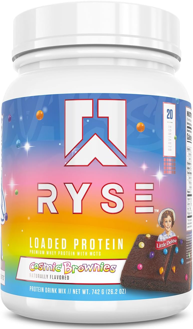 RYSE Loaded Protein Powder - Cinnamon Toast - 25g Whey Protein Isolate & Concentrate with Prebiotic Fiber & MCTs - Low Carb, Low Sugar, Digestive-Friendly - 20 Servings / 1.5 lb Tub
