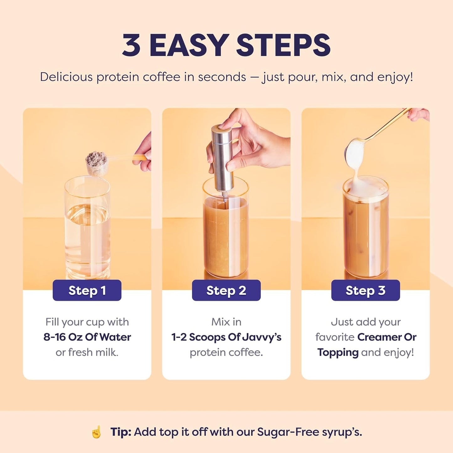 Javvy Protein Iced Coffee - Premium Whey Protein & Iced Coffees, 100% Natural Cold Brew, Zero Artificial Flavors & Sweeteners, 80mg Caffeine, No Added Sugar, 20 Servings, Caramel, 1 Pack