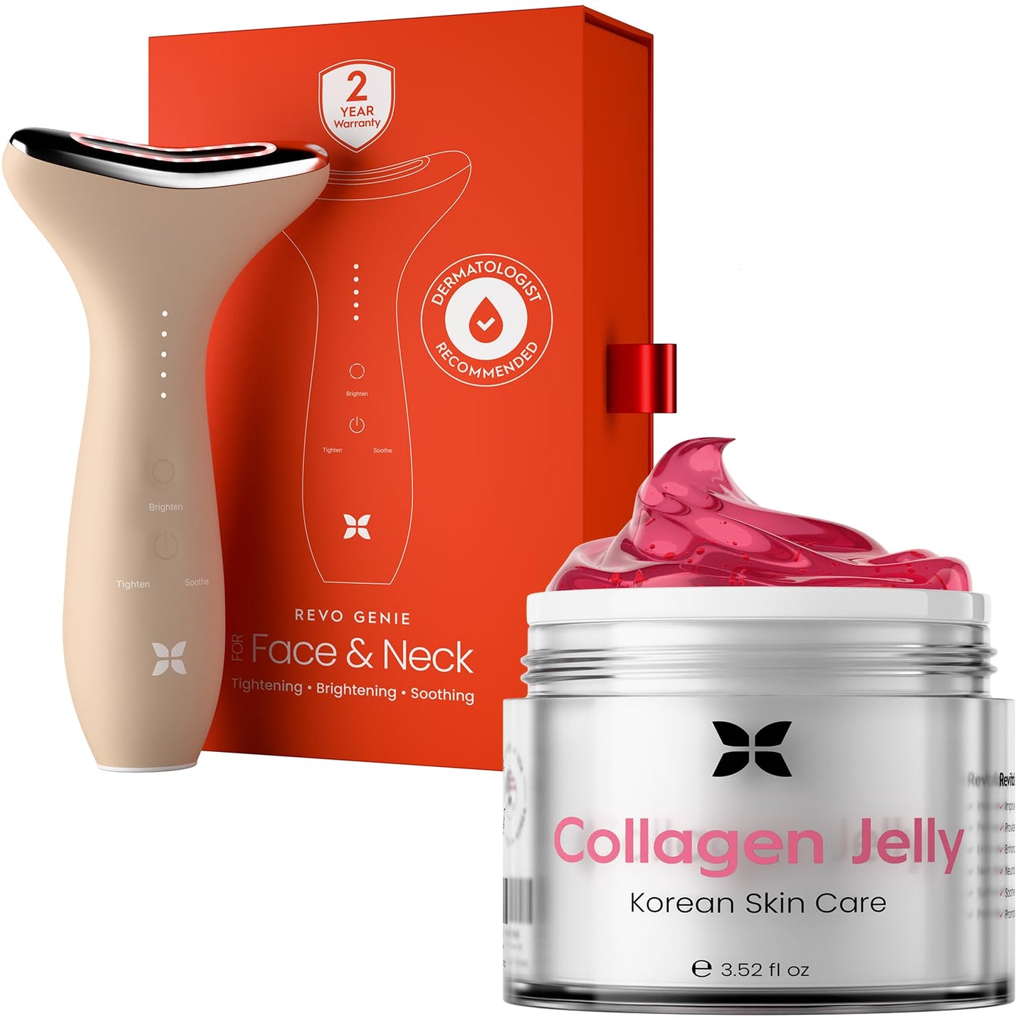 REVO Face Genie x Collagen Jelly Cream - Face & Neck Starter Kit