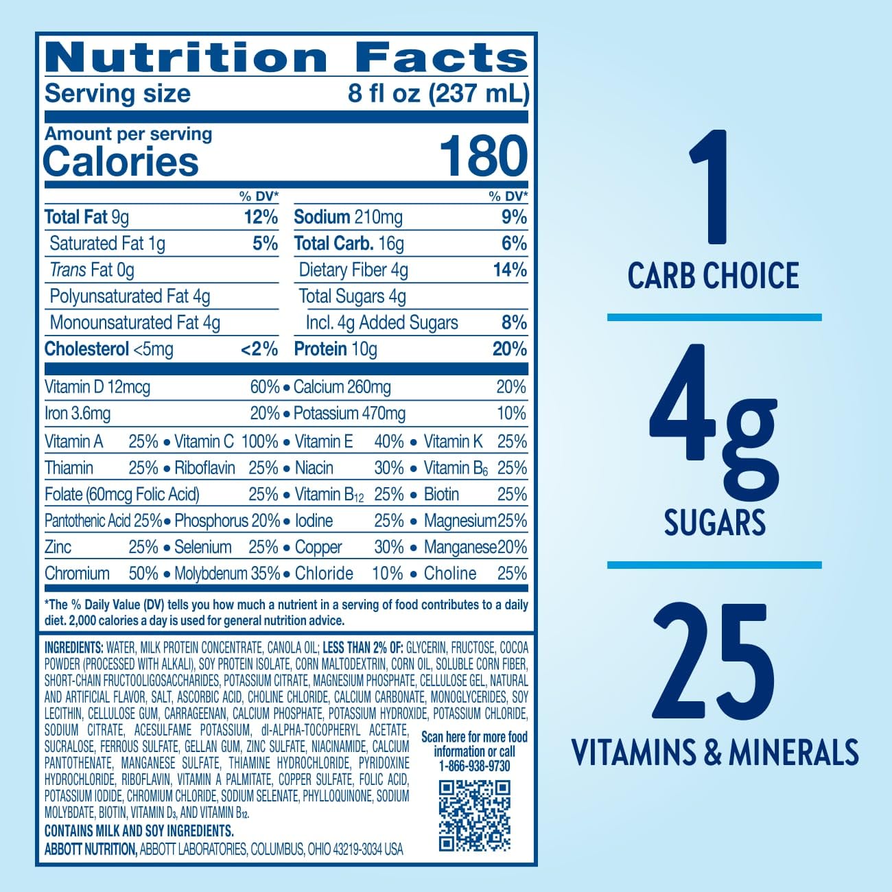 Glucerna Original Nutrition Shake to Support Blood Sugar Management | Diabetes Care Shake, 10g Protein, Ready-to-Drink Meal or Snack Replacement for Adults, 180 Calories, Vanilla, 24 Pack