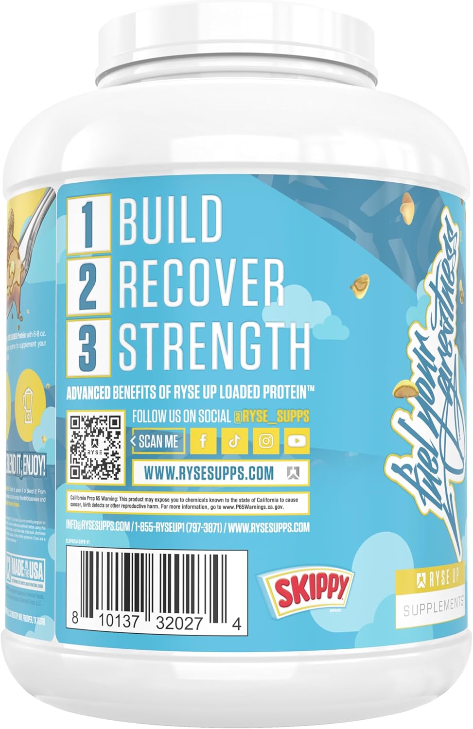 RYSE Loaded Protein Powder - Cinnamon Toast - 25g Whey Protein Isolate & Concentrate with Prebiotic Fiber & MCTs - Low Carb, Low Sugar, Digestive-Friendly - 20 Servings / 1.5 lb Tub