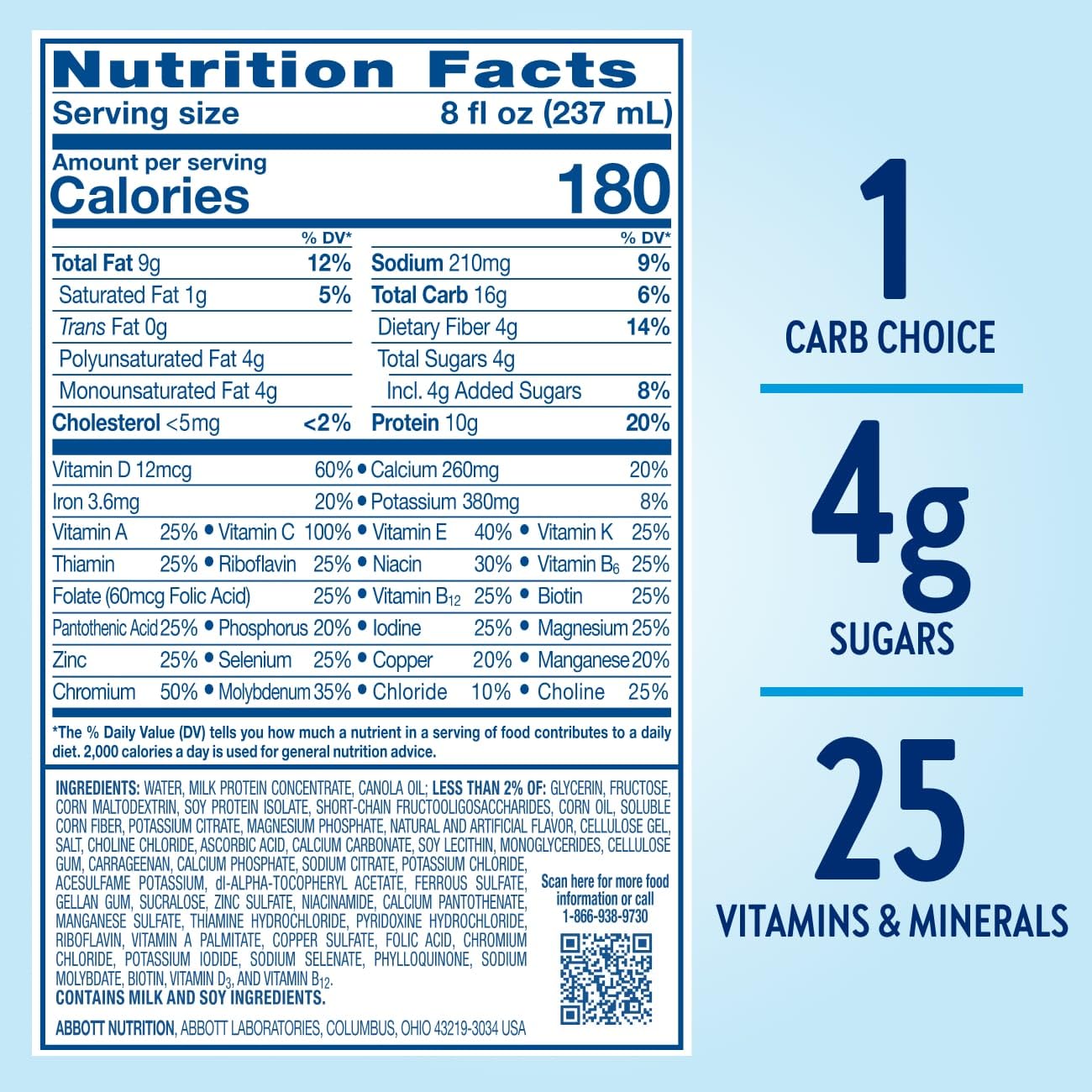 Glucerna Original Nutrition Shake to Support Blood Sugar Management | Diabetes Care Shake, 10g Protein, Ready-to-Drink Meal or Snack Replacement for Adults, 180 Calories, Vanilla, 24 Pack