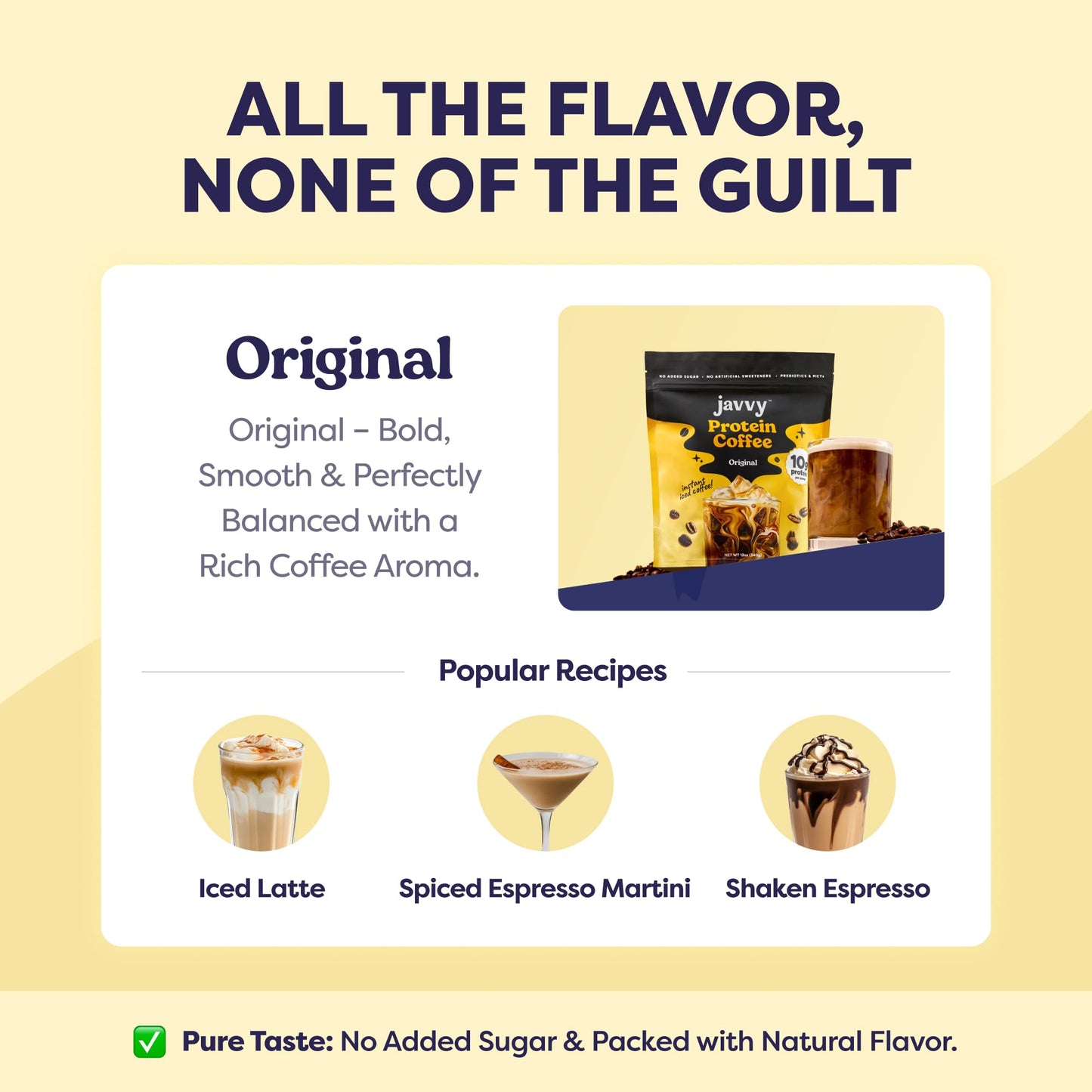 Javvy Protein Iced Coffee - Premium Whey Protein & Iced Coffees, 100% Natural Cold Brew, Zero Artificial Flavors & Sweeteners, 80mg Caffeine, No Added Sugar, 20 Servings, Caramel, 1 Pack