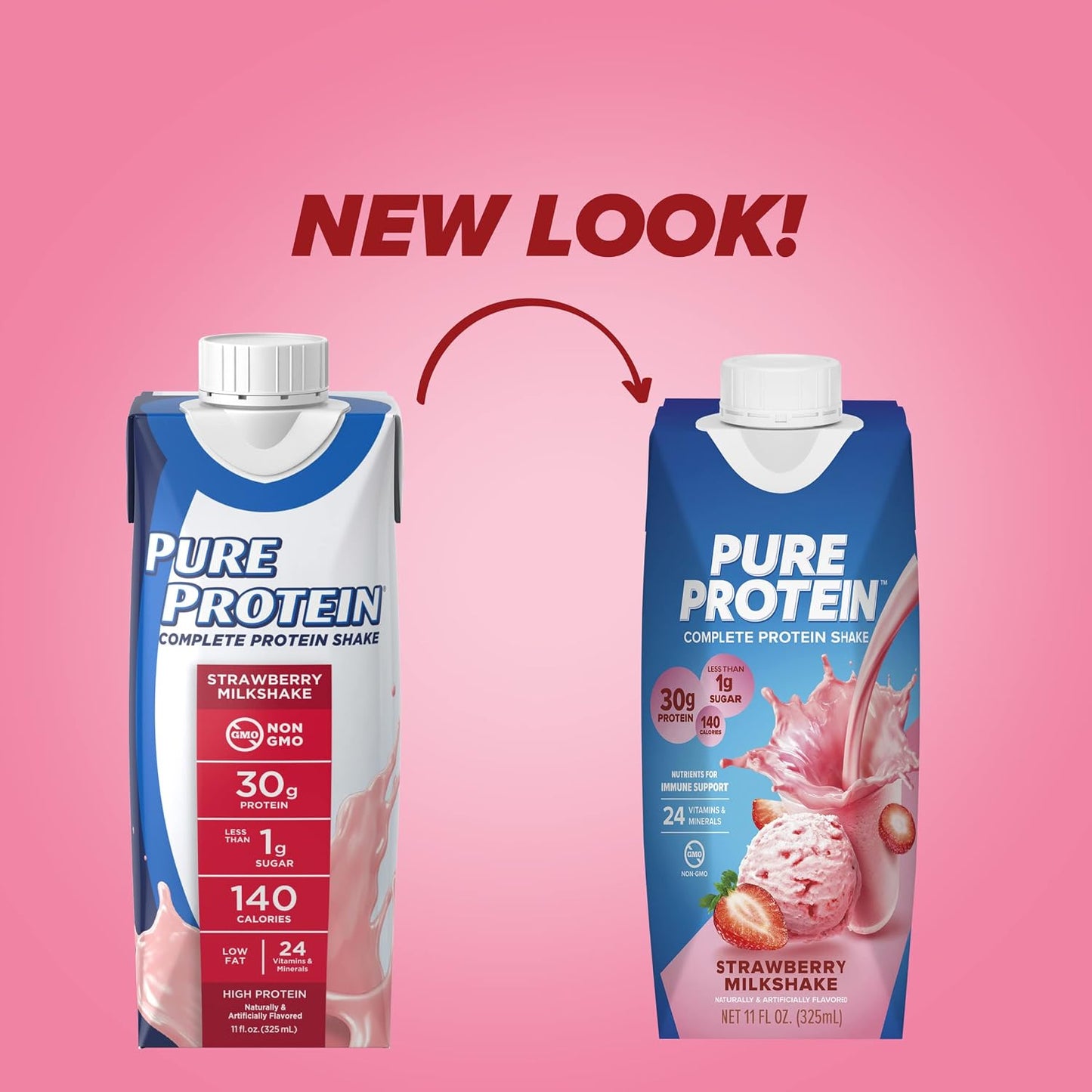 Pure Protein Chocolate Protein Shake, 30g Complete Protein, Ready to Drink and Keto-Friendly, Vitamins A, C, D, and E plus Zinc to Support Immune Health, 11oz Bottles, 12 Pack | Ready to Drink and Keto-Friendly, Vitamins A, C, D, and E plus Zinc to Suppor