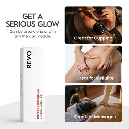 REVO Anti Cellulite Massage Oil Infused with Collagen & Stem-Cells for More Elastic, Tighter Skin