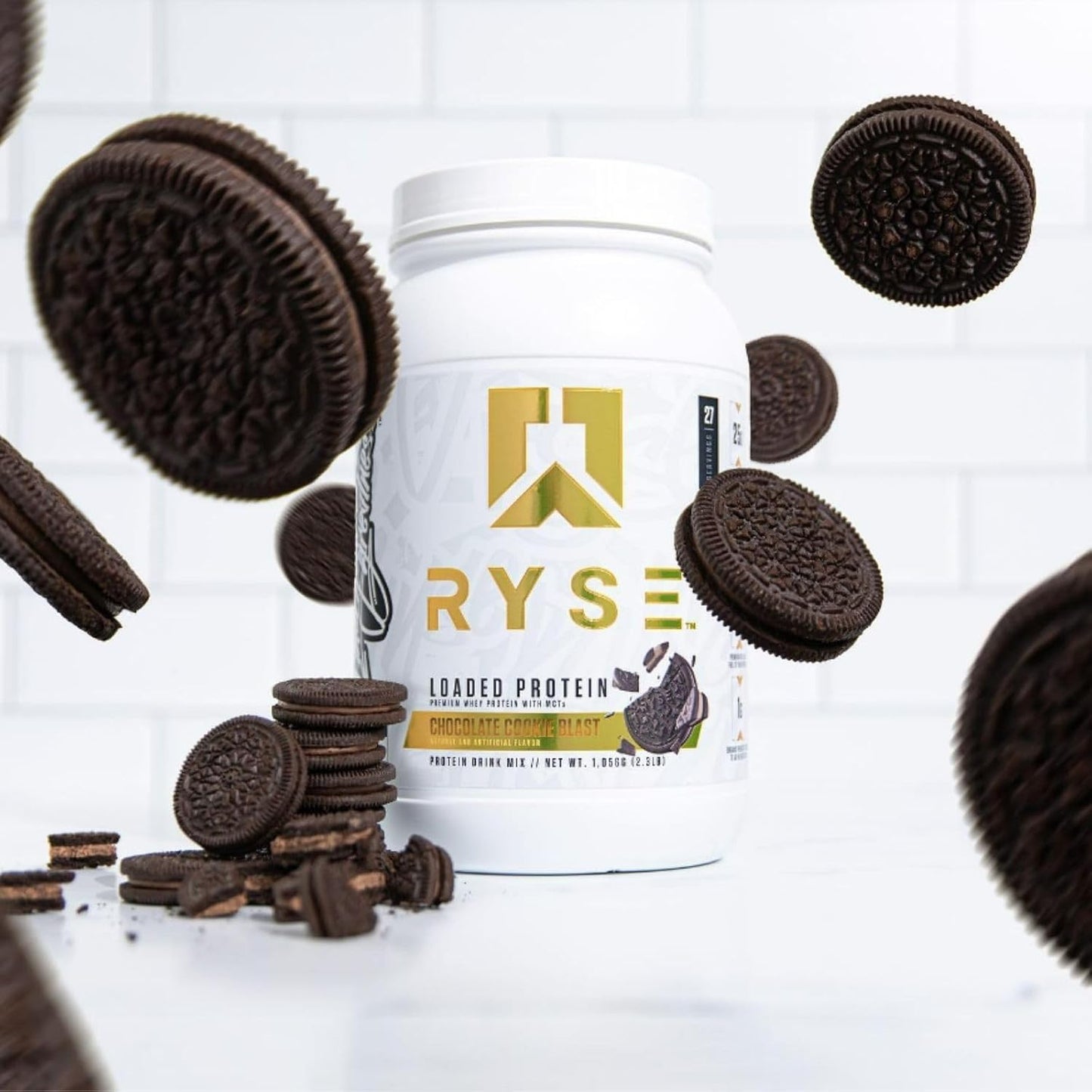 RYSE Loaded Protein Powder - Cinnamon Toast - 25g Whey Protein Isolate & Concentrate with Prebiotic Fiber & MCTs - Low Carb, Low Sugar, Digestive-Friendly - 20 Servings / 1.5 lb Tub