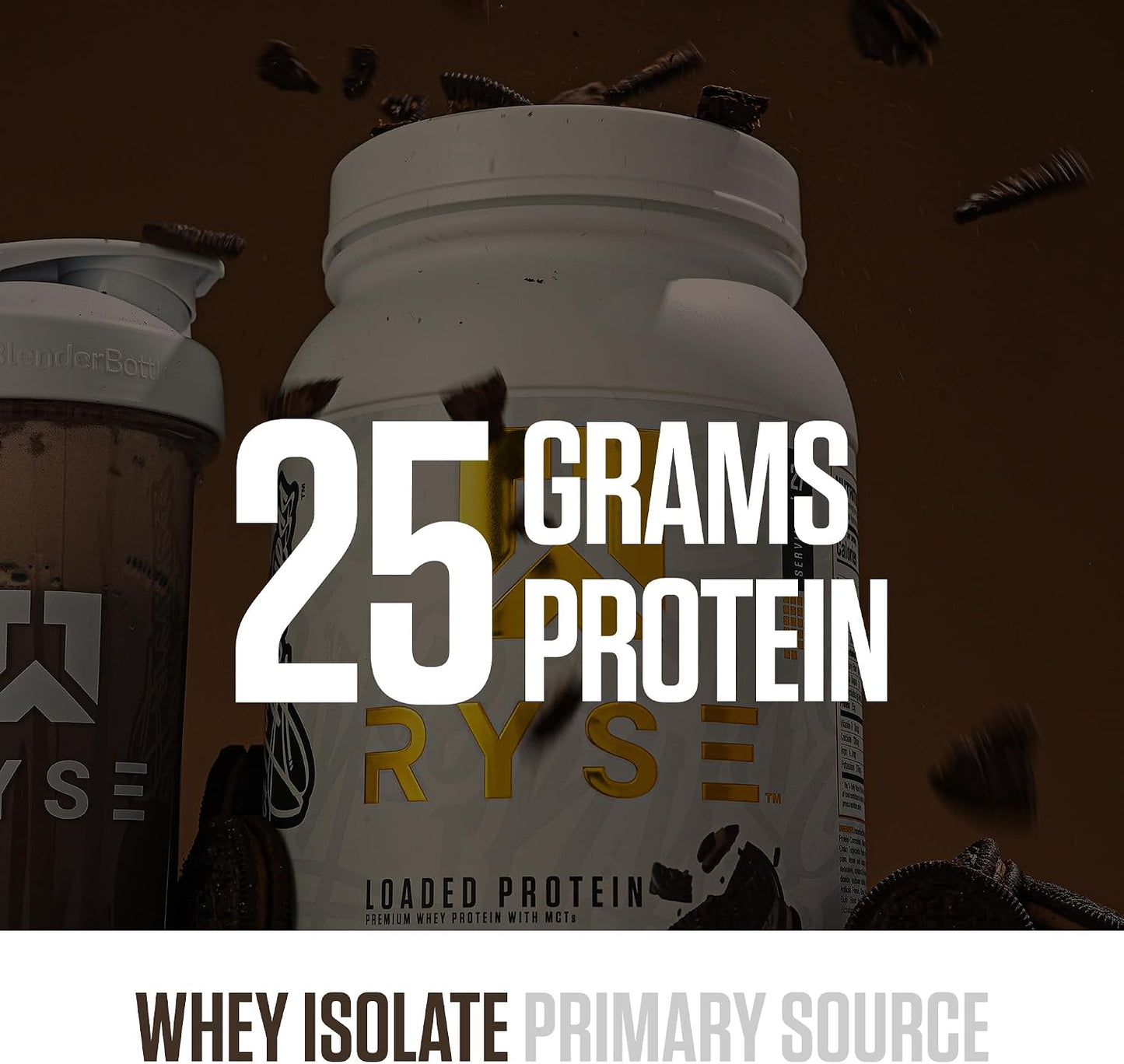 RYSE Loaded Protein Powder - Cinnamon Toast - 25g Whey Protein Isolate & Concentrate with Prebiotic Fiber & MCTs - Low Carb, Low Sugar, Digestive-Friendly - 20 Servings / 1.5 lb Tub