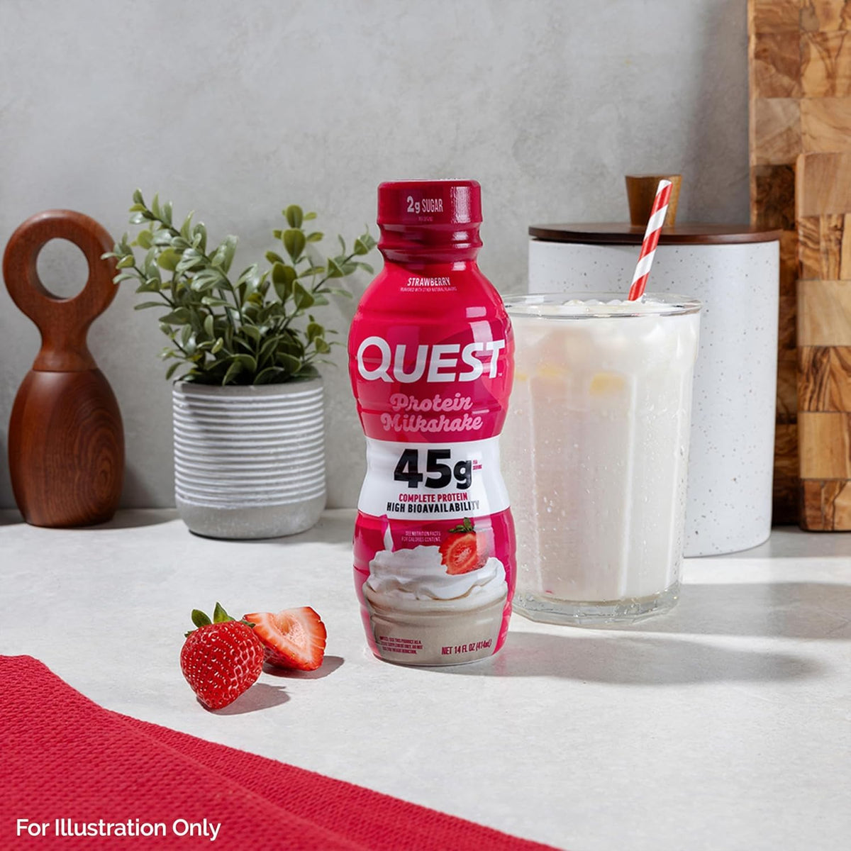 Quest Nutrition Chocolate Protein Shake, 45g Protein, 2g Sugar, 4g Net Carbs, Ready to Drink, Gluten Free, 12 Count | 45g Complete Protein, Ready to Drink, 4g Net Carbs, Gluten Free, Ultrafiltered Nonfat Milk, High Protein, 14 Fl Oz Bottles