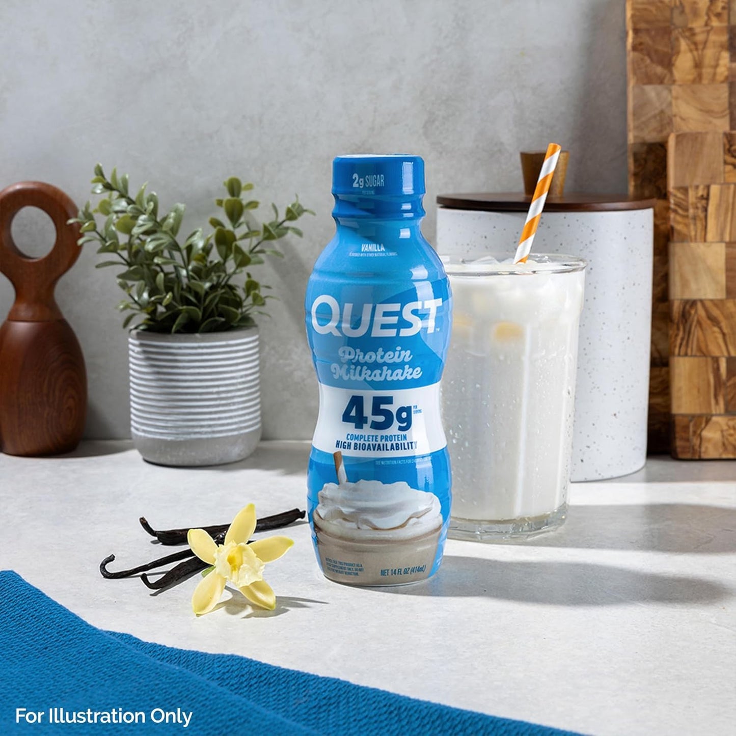 Quest Nutrition Chocolate Protein Shake, 45g Protein, 2g Sugar, 4g Net Carbs, Ready to Drink, Gluten Free, 12 Count | 45g Complete Protein, Ready to Drink, 4g Net Carbs, Gluten Free, Ultrafiltered Nonfat Milk, High Protein, 14 Fl Oz Bottles