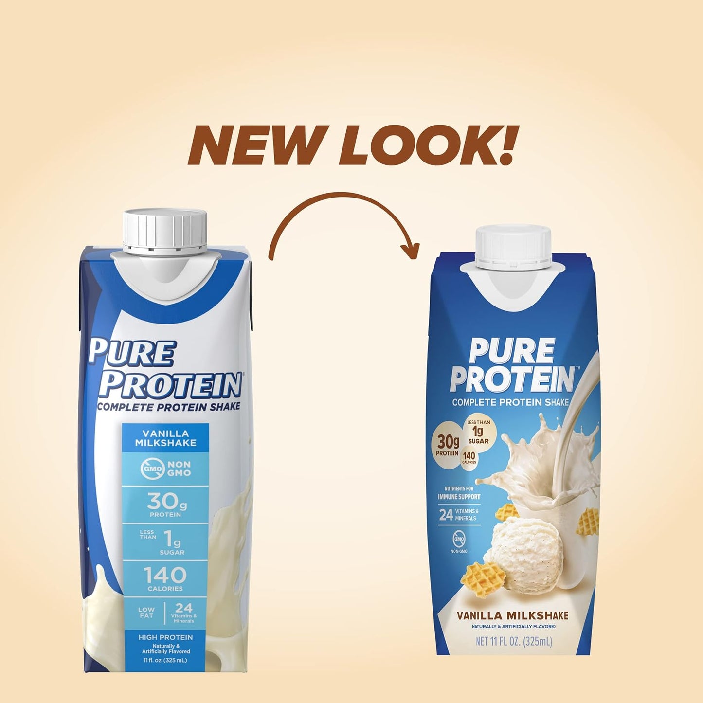 Pure Protein Chocolate Protein Shake, 30g Complete Protein, Ready to Drink and Keto-Friendly, Vitamins A, C, D, and E plus Zinc to Support Immune Health, 11oz Bottles, 12 Pack | Ready to Drink and Keto-Friendly, Vitamins A, C, D, and E plus Zinc to Suppor