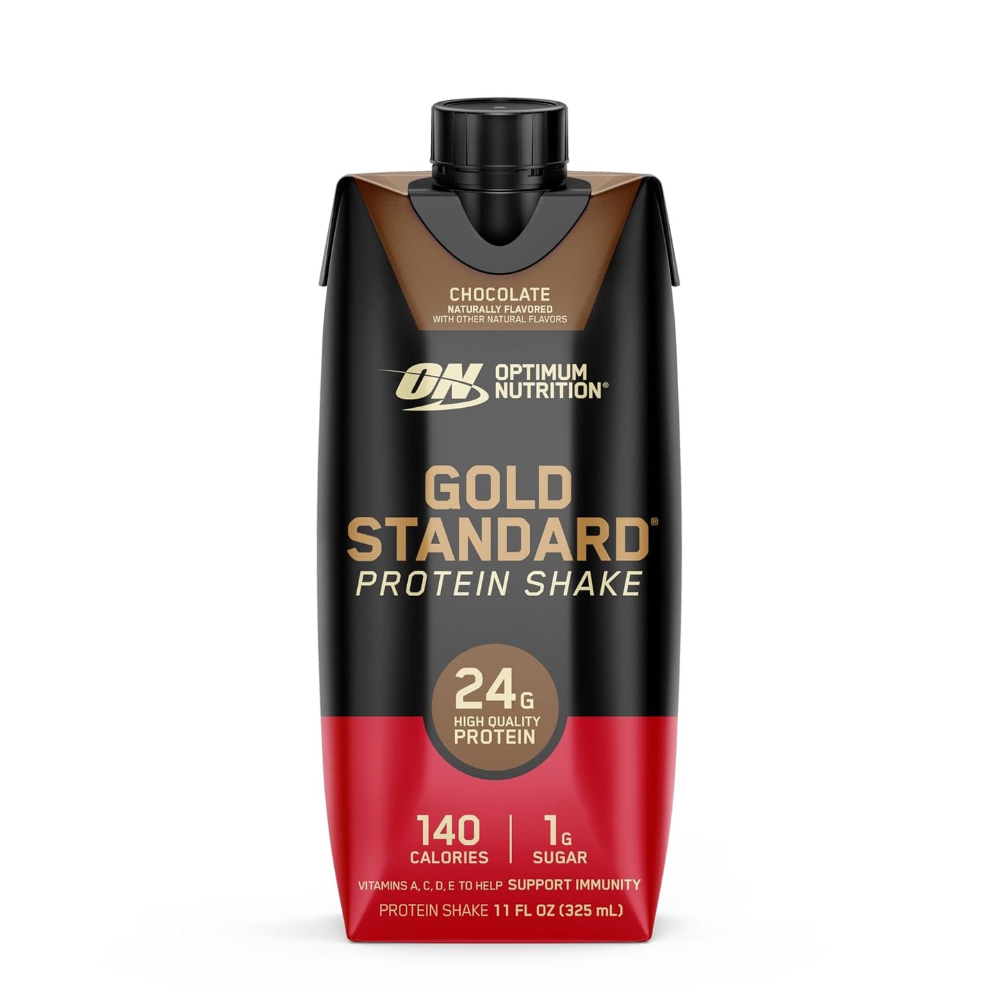 Optimum Nutrition Gold Standard Protein Shake, 24g Protein, Ready to Drink Protein Drinks, Chocolate, 11 Fl Oz, 12 Count (Pack of 1) (Packaging May Vary)