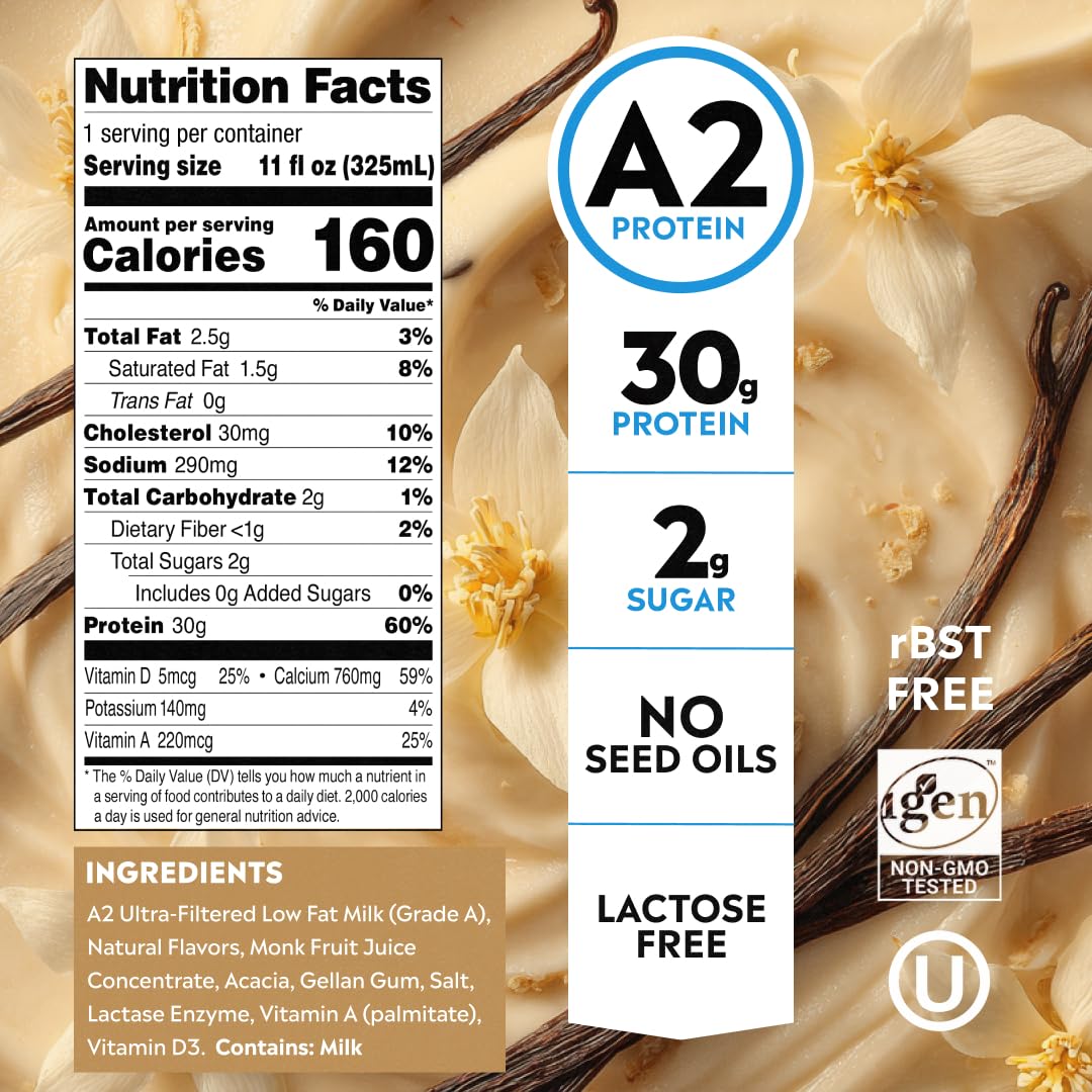 Pioneer Pastures High Protein A2 Milkshakes, Chocolate, 11oz, 12 Pack | A2 Protein Shake, 30g Protein, Ultra-Filtered, Lactose Free, 2g Sugar, No Seed Oils, No Artificial Sweeteners