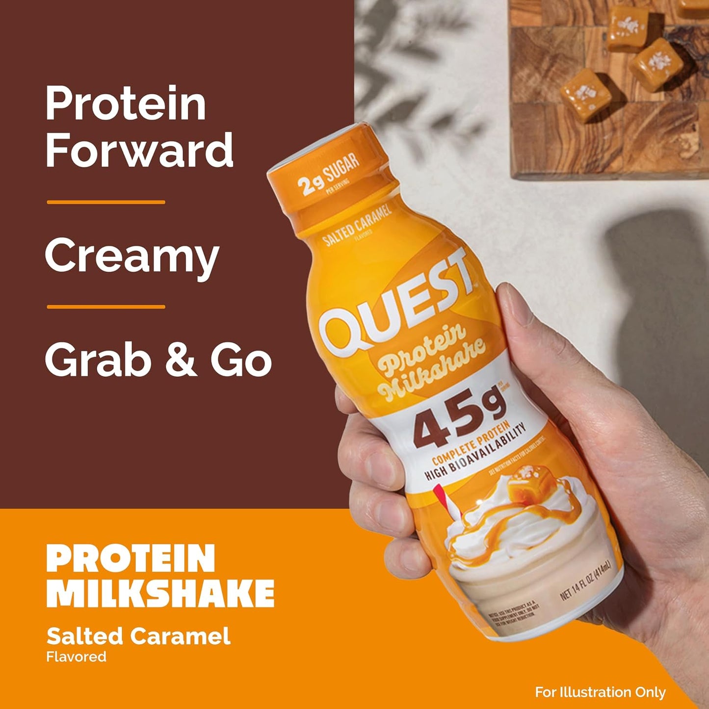 Quest Nutrition Chocolate Protein Shake, 45g Protein, 2g Sugar, 4g Net Carbs, Ready to Drink, Gluten Free, 12 Count | 45g Complete Protein, Ready to Drink, 4g Net Carbs, Gluten Free, Ultrafiltered Nonfat Milk, High Protein, 14 Fl Oz Bottles