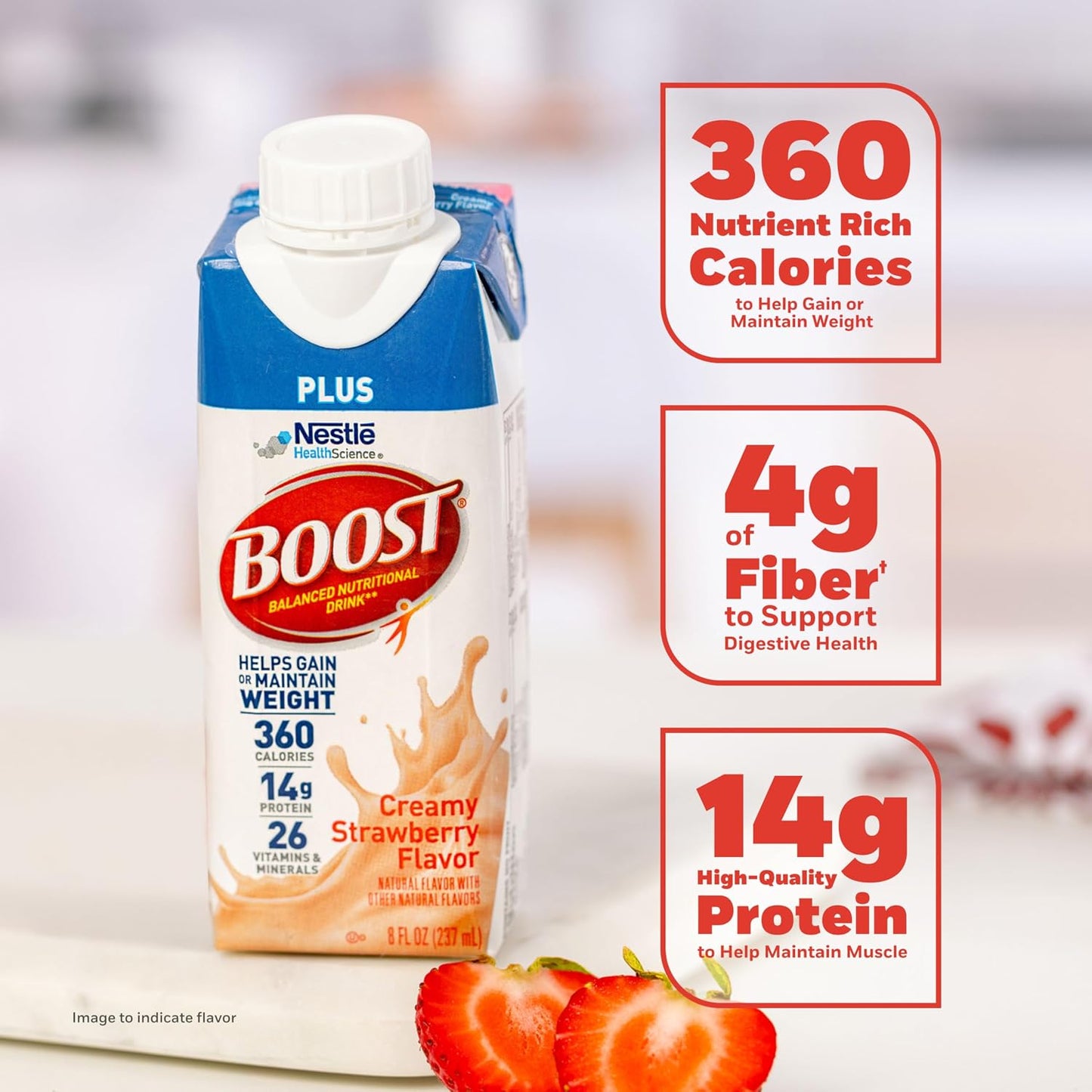 BOOST Plus Nutritional Drink, Rich Chocolate, 8 fl oz (Pack of 24) | Balanced, 8 FL OZ