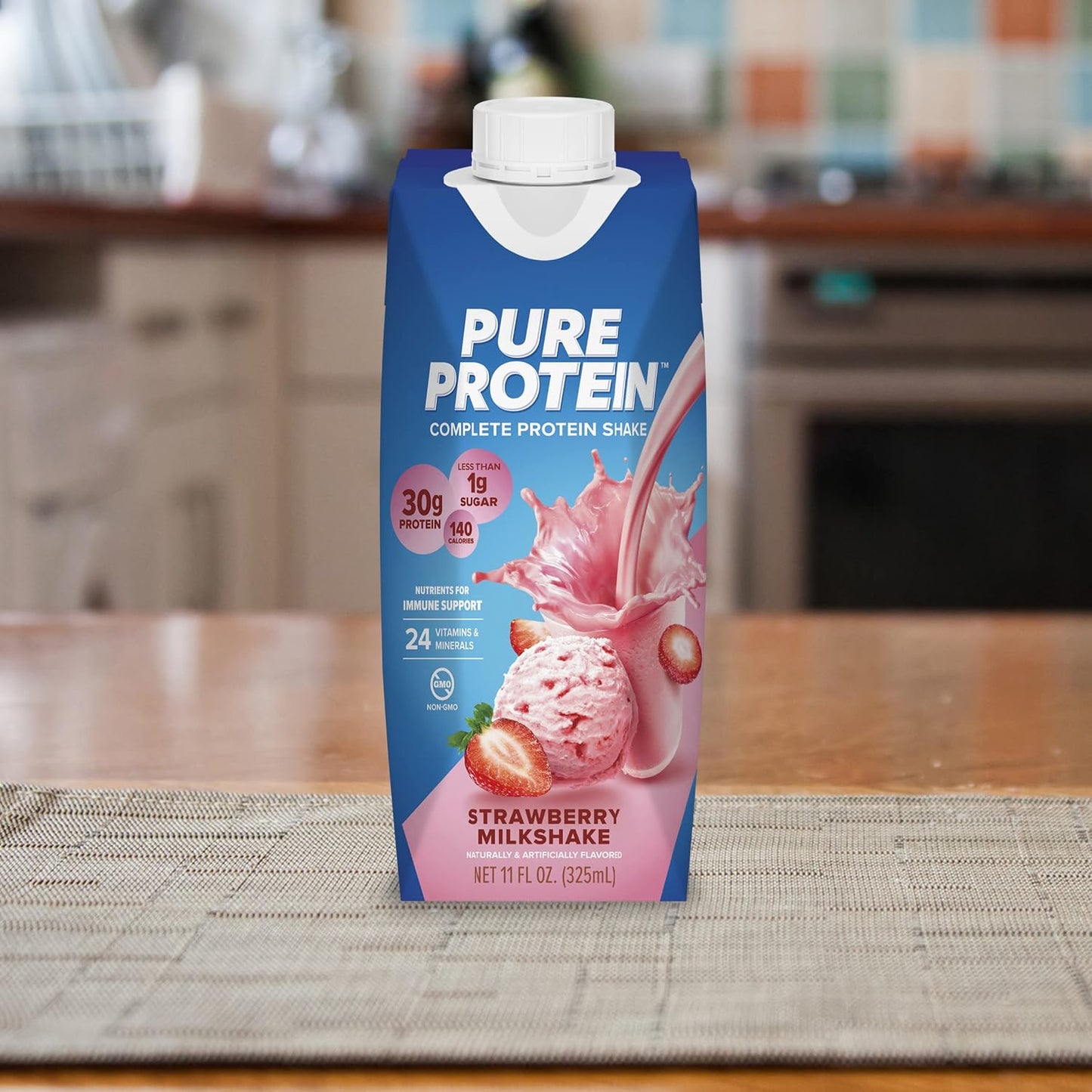 Pure Protein Chocolate Protein Shake, 30g Complete Protein, Ready to Drink and Keto-Friendly, Vitamins A, C, D, and E plus Zinc to Support Immune Health, 11oz Bottles, 12 Pack | Ready to Drink and Keto-Friendly, Vitamins A, C, D, and E plus Zinc to Suppor