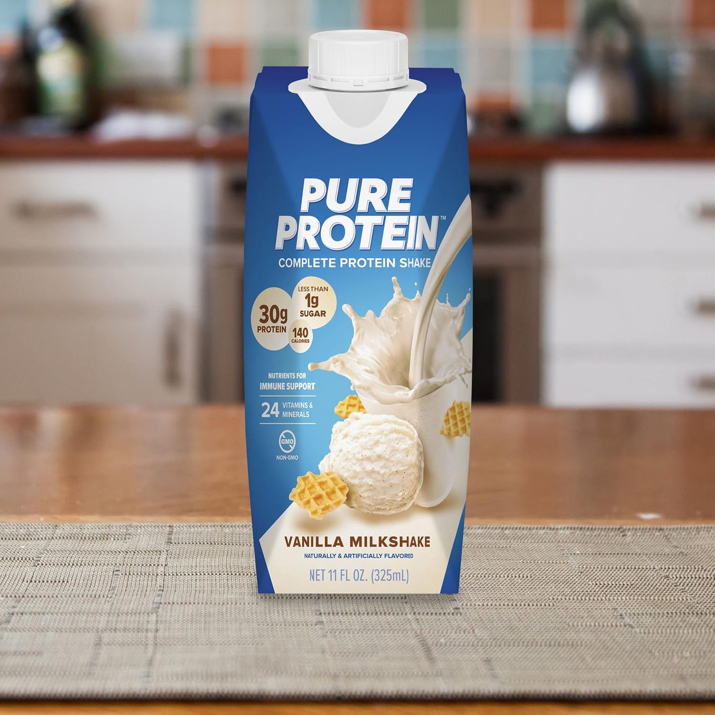 Pure Protein Chocolate Protein Shake, 30g Complete Protein, Ready to Drink and Keto-Friendly, Vitamins A, C, D, and E plus Zinc to Support Immune Health, 11oz Bottles, 12 Pack | Ready to Drink and Keto-Friendly, Vitamins A, C, D, and E plus Zinc to Suppor