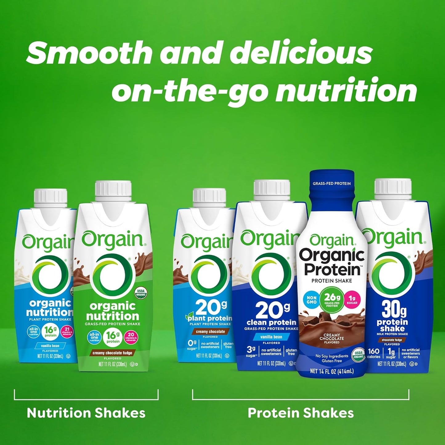 Orgain Organic Grass Fed Dairy 16g Protein Shake, Vanilla, 11oz, 12pk | Ready to drink grass-fed dairy protein, meal replacement, 20 vitamins & minerals, fruits & vegetables, non-GMO, gluten-free