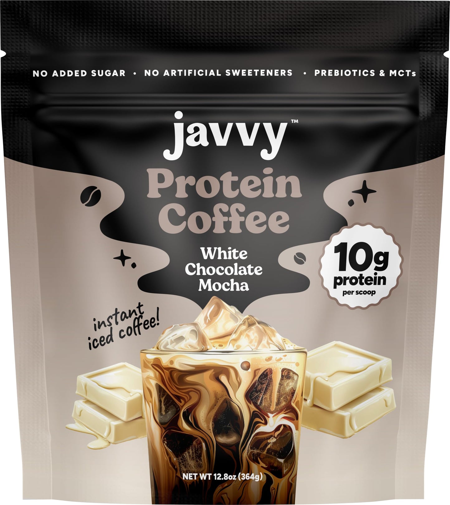 Javvy Protein Iced Coffee - Premium Whey Protein & Iced Coffees, 100% Natural Cold Brew, Zero Artificial Flavors & Sweeteners, 80mg Caffeine, No Added Sugar, 20 Servings, Caramel, 1 Pack