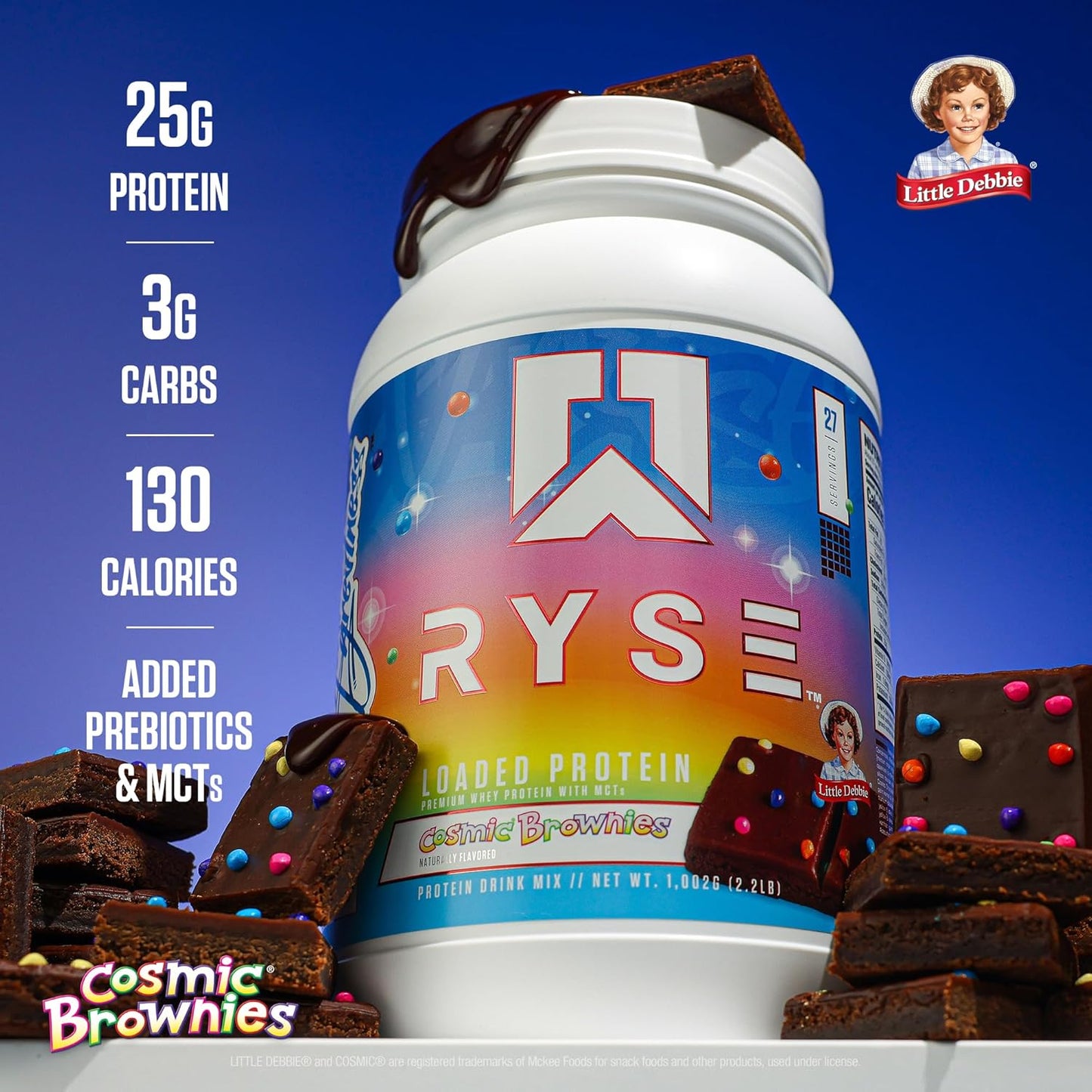 RYSE Loaded Protein Powder - Cinnamon Toast - 25g Whey Protein Isolate & Concentrate with Prebiotic Fiber & MCTs - Low Carb, Low Sugar, Digestive-Friendly - 20 Servings / 1.5 lb Tub