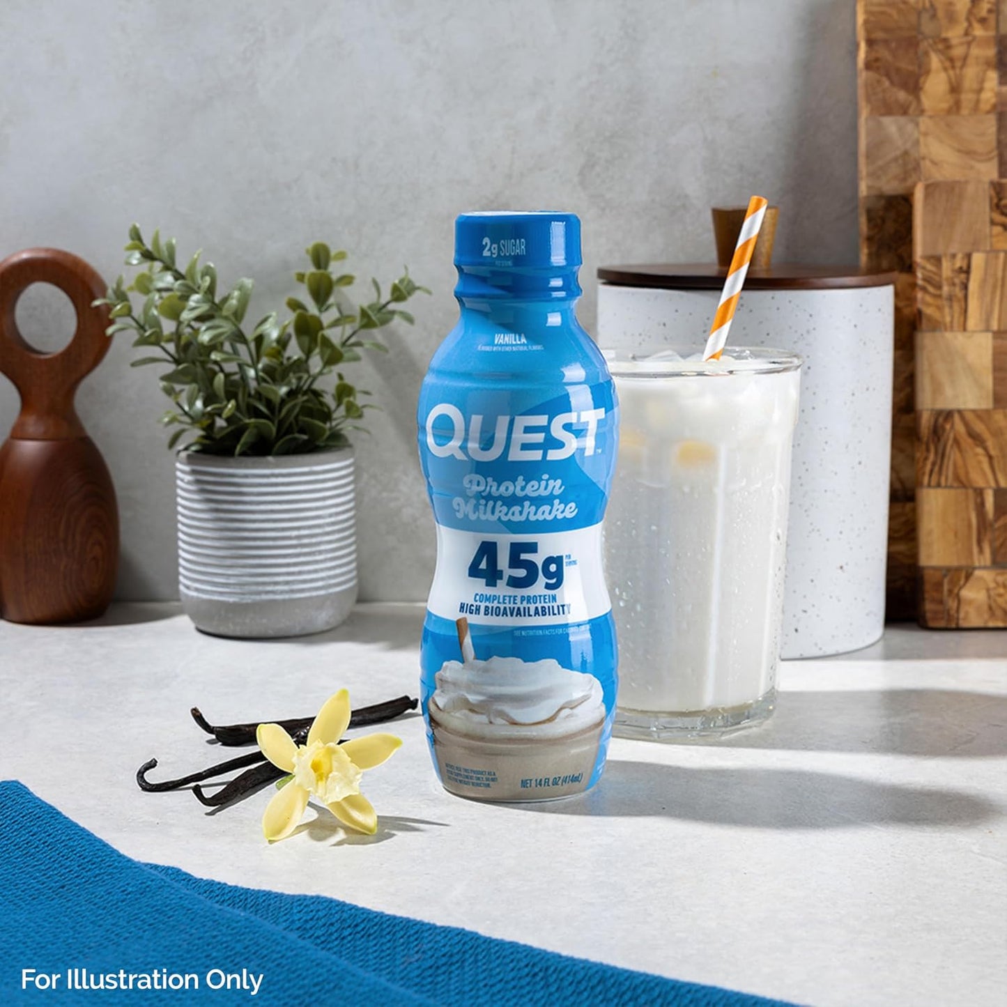Quest Nutrition Chocolate Protein Shake, 45g Protein, 2g Sugar, 4g Net Carbs, Ready to Drink, Gluten Free, 12 Count | 45g Complete Protein, Ready to Drink, 4g Net Carbs, Gluten Free, Ultrafiltered Nonfat Milk, High Protein, 14 Fl Oz Bottles
