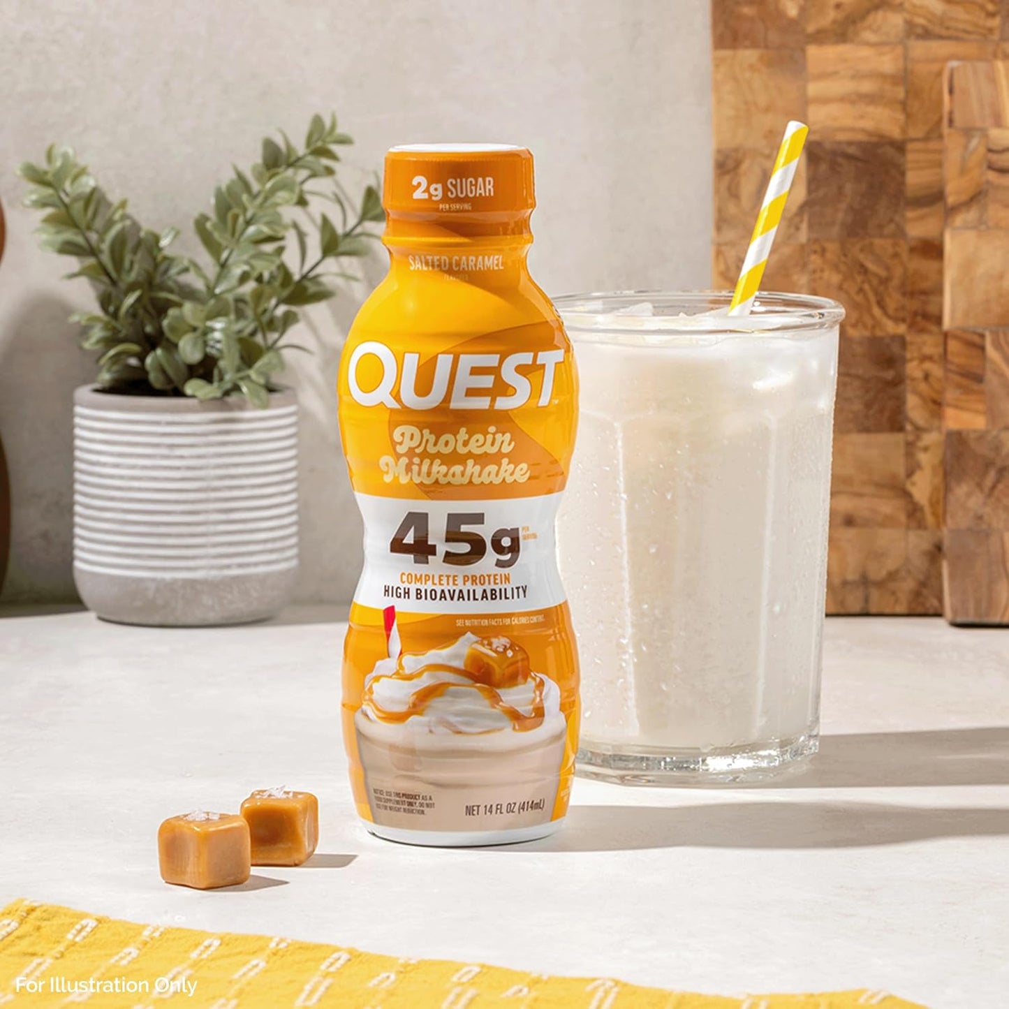 Quest Nutrition Chocolate Protein Shake, 45g Protein, 2g Sugar, 4g Net Carbs, Ready to Drink, Gluten Free, 12 Count | 45g Complete Protein, Ready to Drink, 4g Net Carbs, Gluten Free, Ultrafiltered Nonfat Milk, High Protein, 14 Fl Oz Bottles