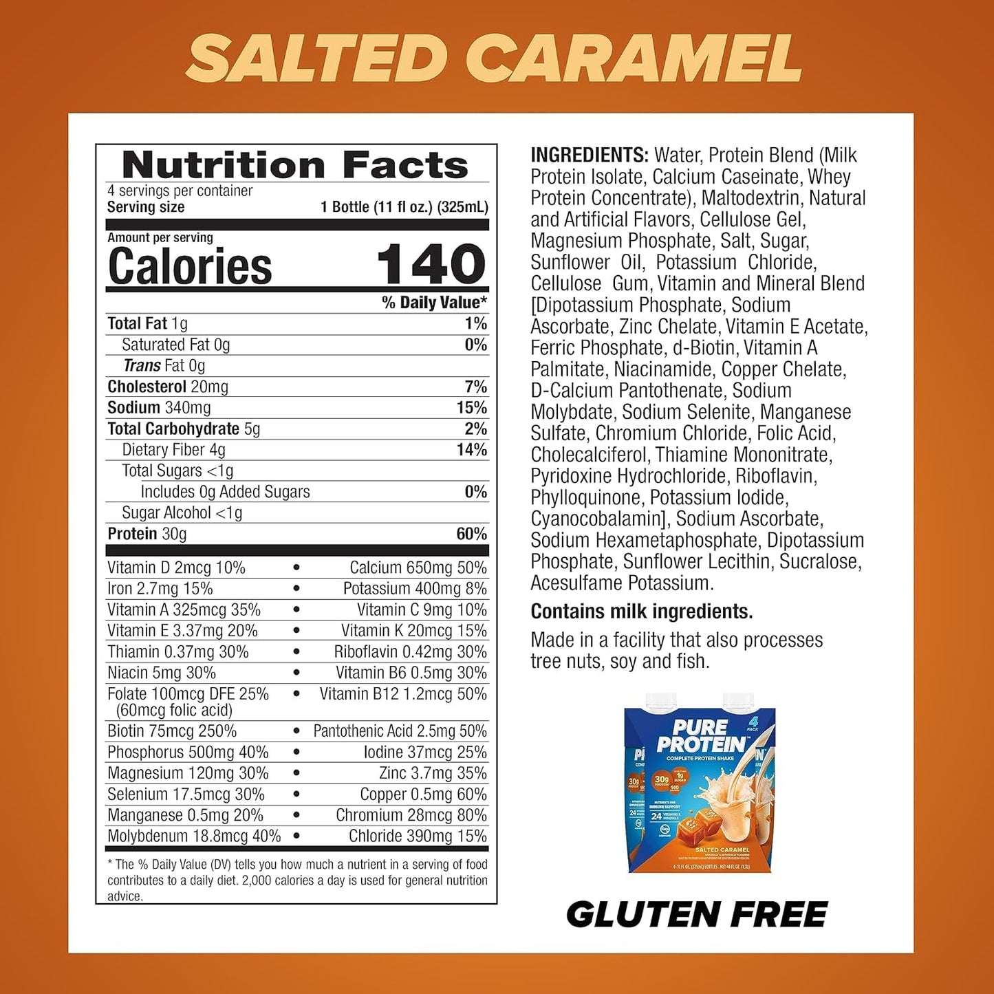 Pure Protein Chocolate Protein Shake, 30g Complete Protein, Ready to Drink and Keto-Friendly, Vitamins A, C, D, and E plus Zinc to Support Immune Health, 11oz Bottles, 12 Pack | Ready to Drink and Keto-Friendly, Vitamins A, C, D, and E plus Zinc to Suppor