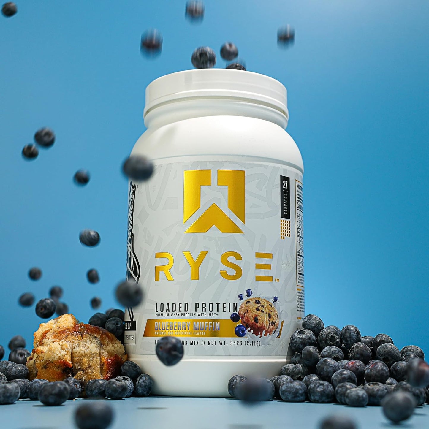 RYSE Loaded Protein Powder - Cinnamon Toast - 25g Whey Protein Isolate & Concentrate with Prebiotic Fiber & MCTs - Low Carb, Low Sugar, Digestive-Friendly - 20 Servings / 1.5 lb Tub